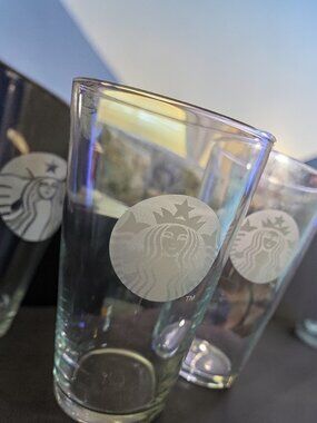 Starbucks Two 22oz Iced Coffee Glasses